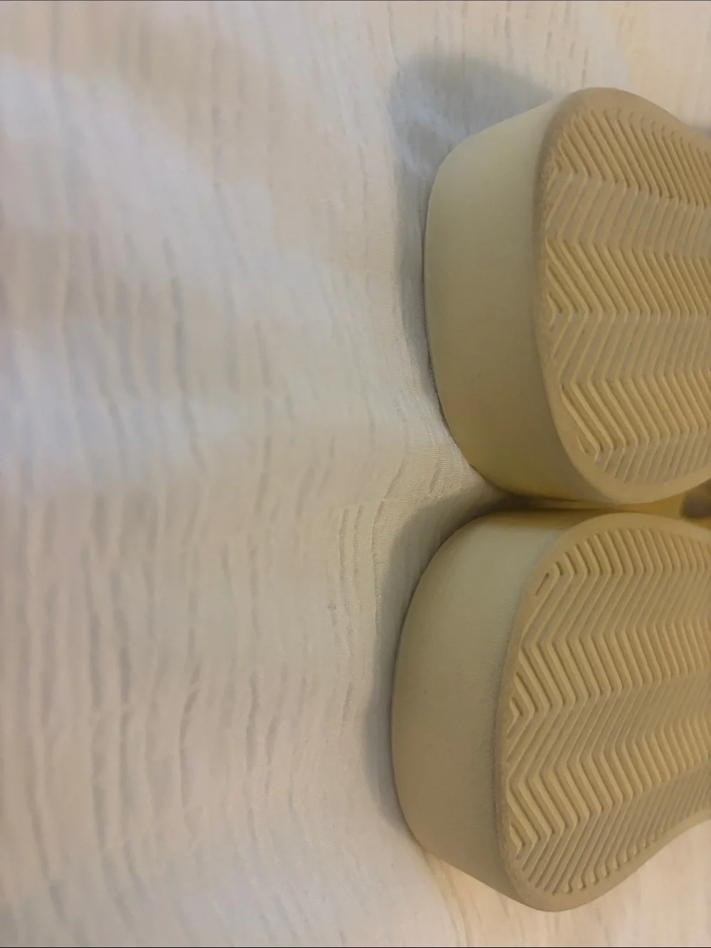 Archie's Classic Women's Flip Flop Sandals in Butter yellow-worn twice